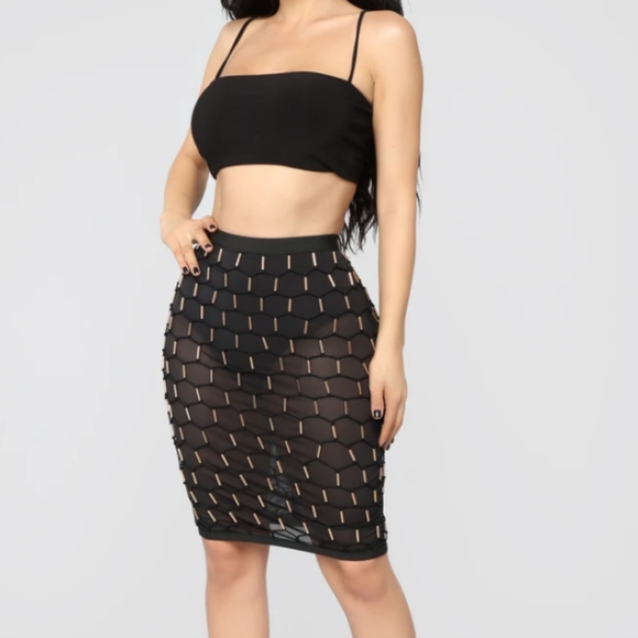 Fashion Nova Dresses & Skirts - Beaded Midi Skirt